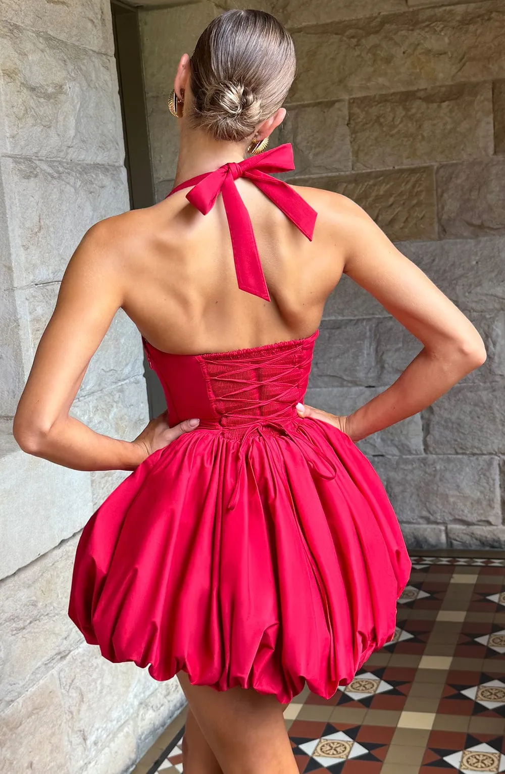 Elena Mini Dress - Red