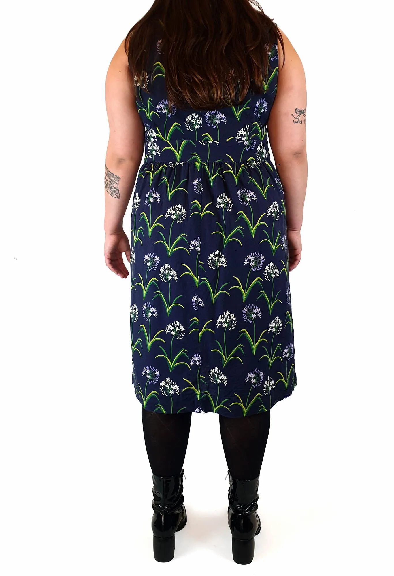 Ella & Sunday navy floral print sleeveless dress fits size 14-16