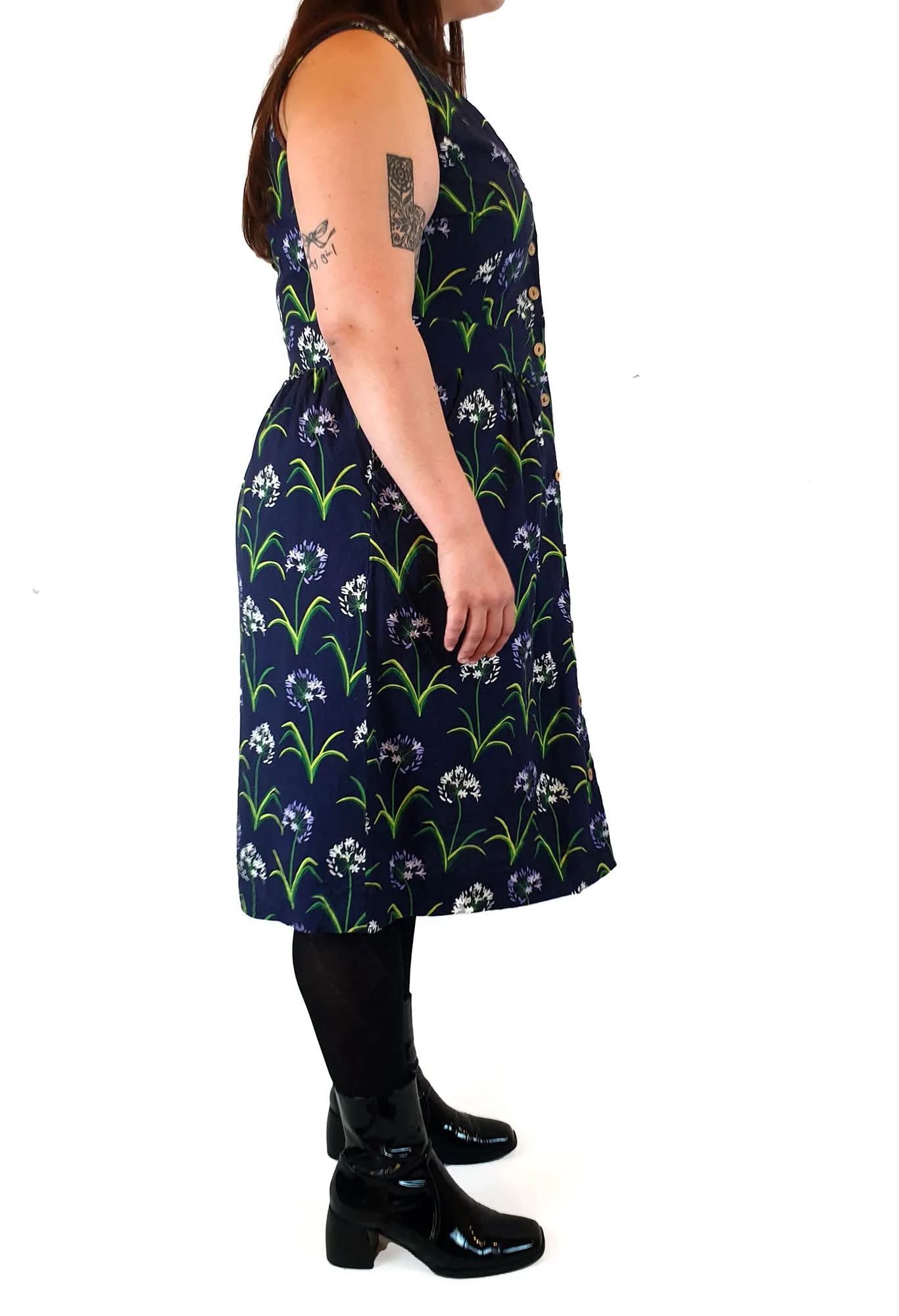 Ella & Sunday navy floral print sleeveless dress fits size 14-16