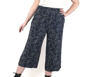 Elm black print wide leg pants size 12 (note: wash fade)