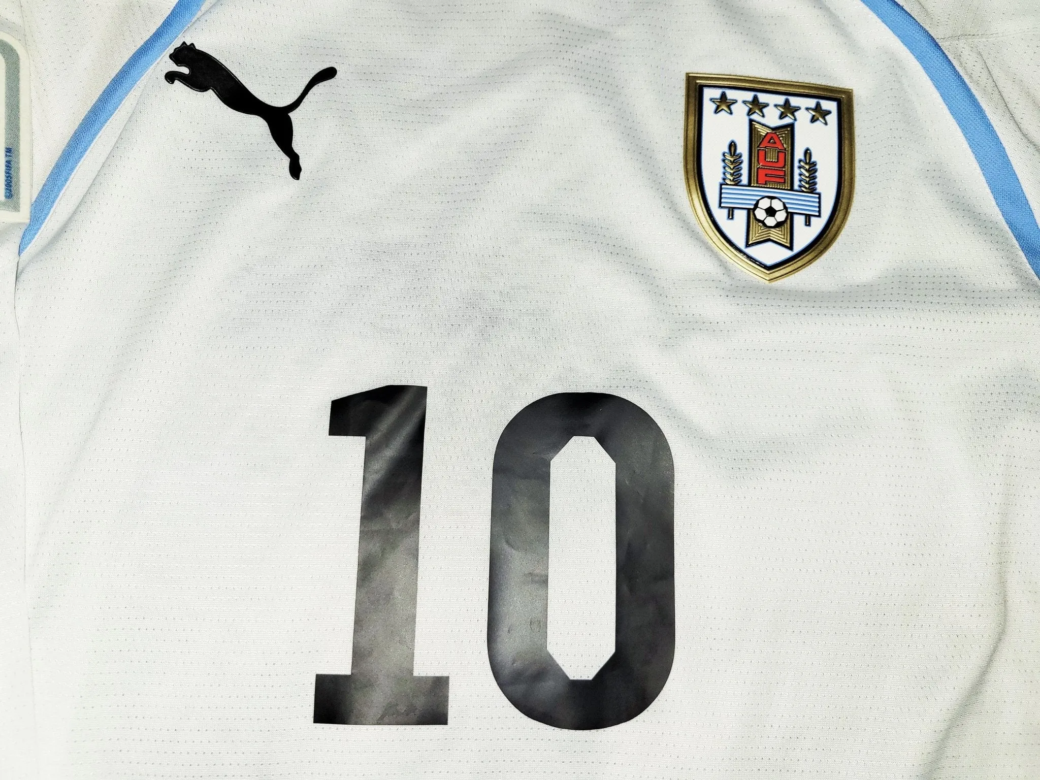 Forlan Uruguay Puma 2010 WORLD CUP Away Soccer Jersey M