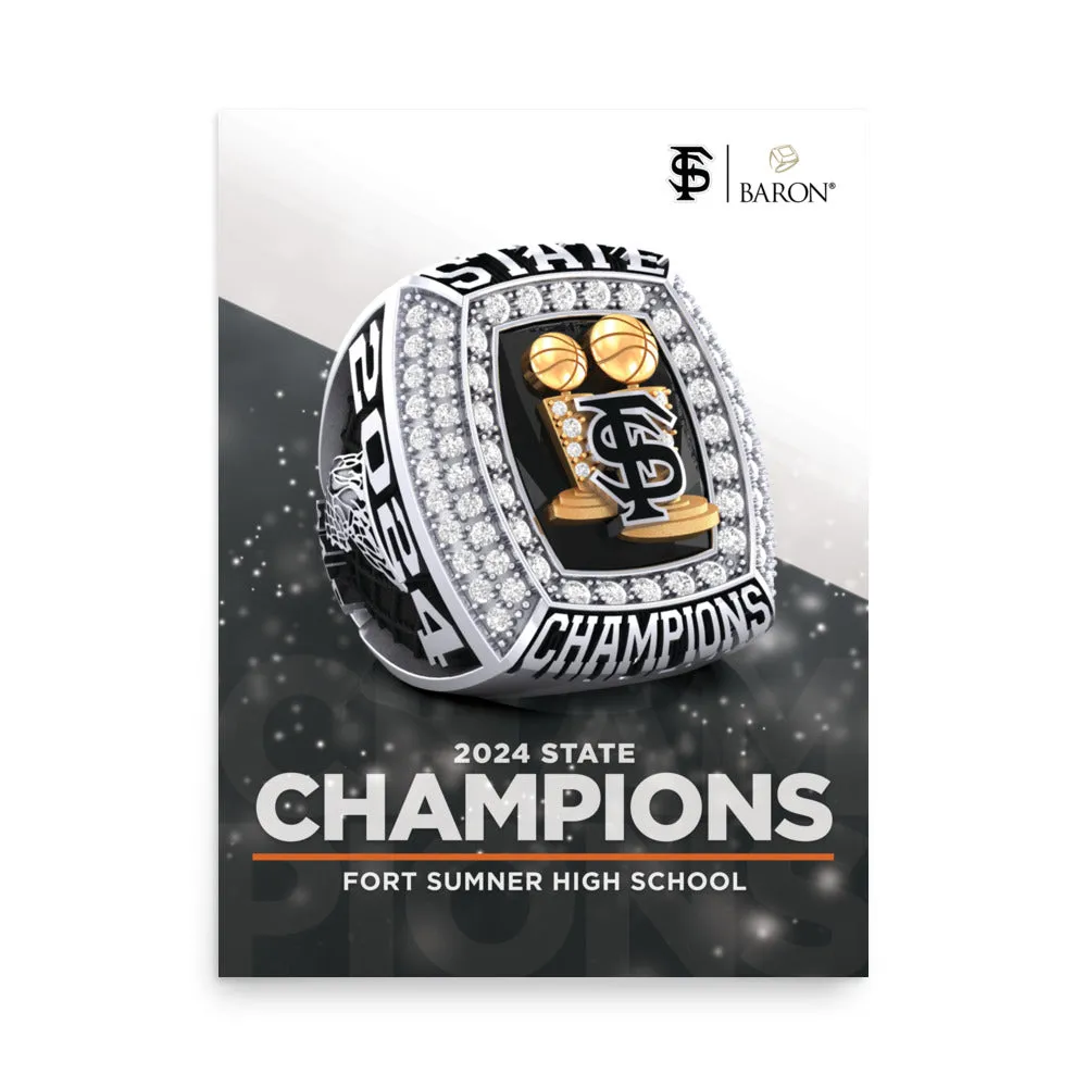 Fort Sumner High School Basketball 2024 Championship Poster