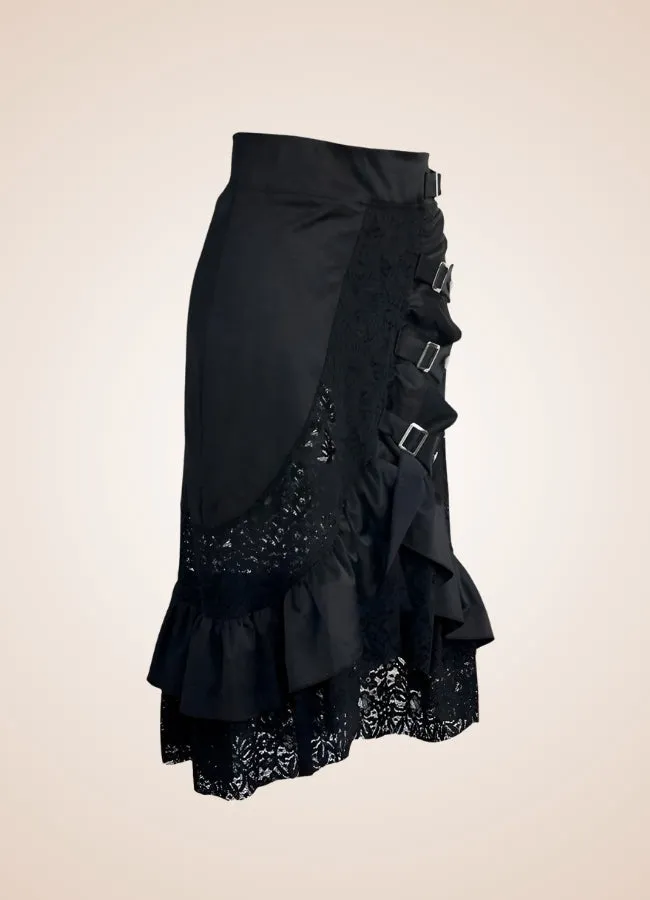 Front Buckle Steampunk Skirt