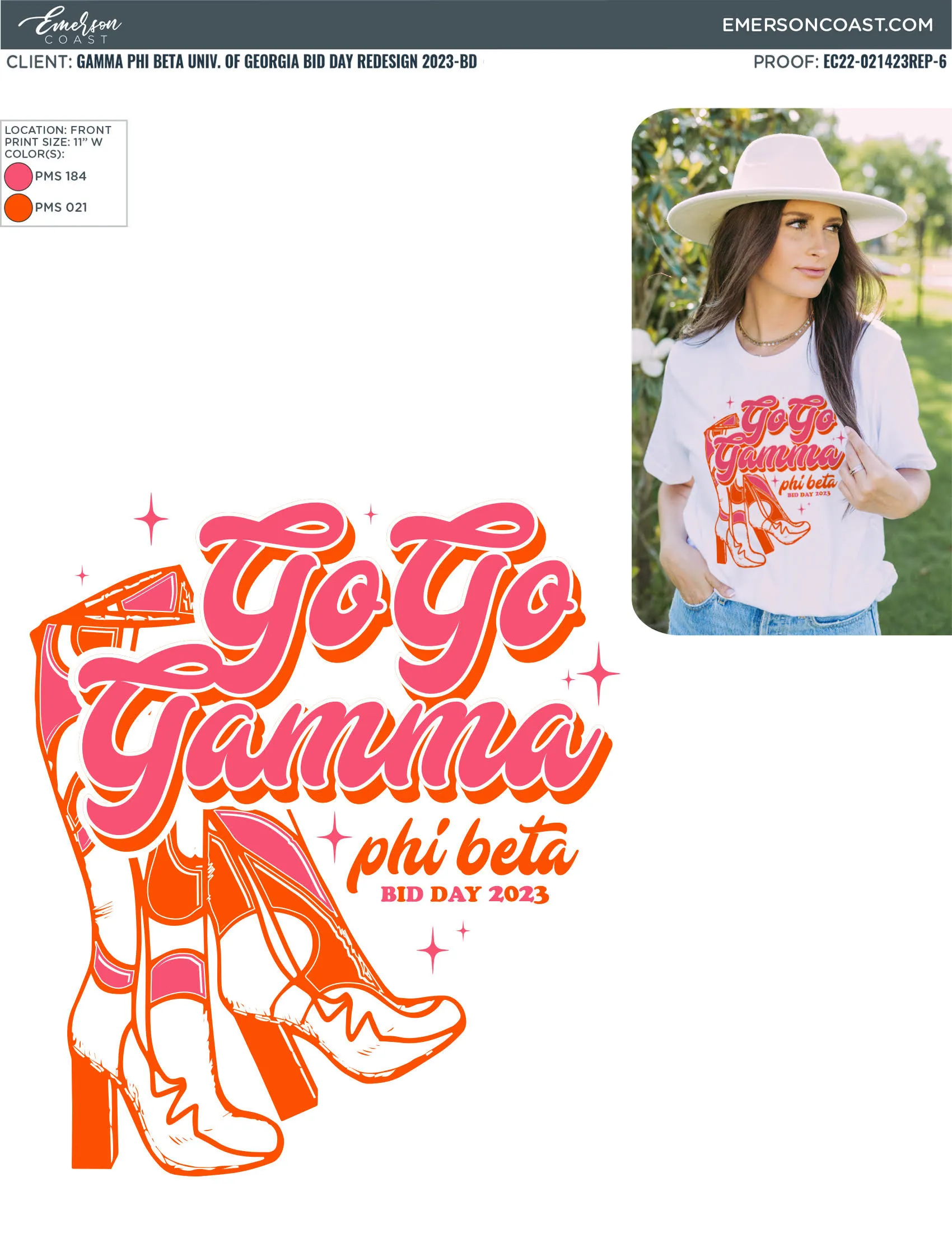 Gamma Phi Beta Go Go Gphi Bid Day Tee