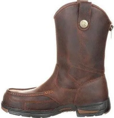 Georgia Men's Athens 11" Soft Toe Pull On Zipper Work Boot- Brown- GB00226