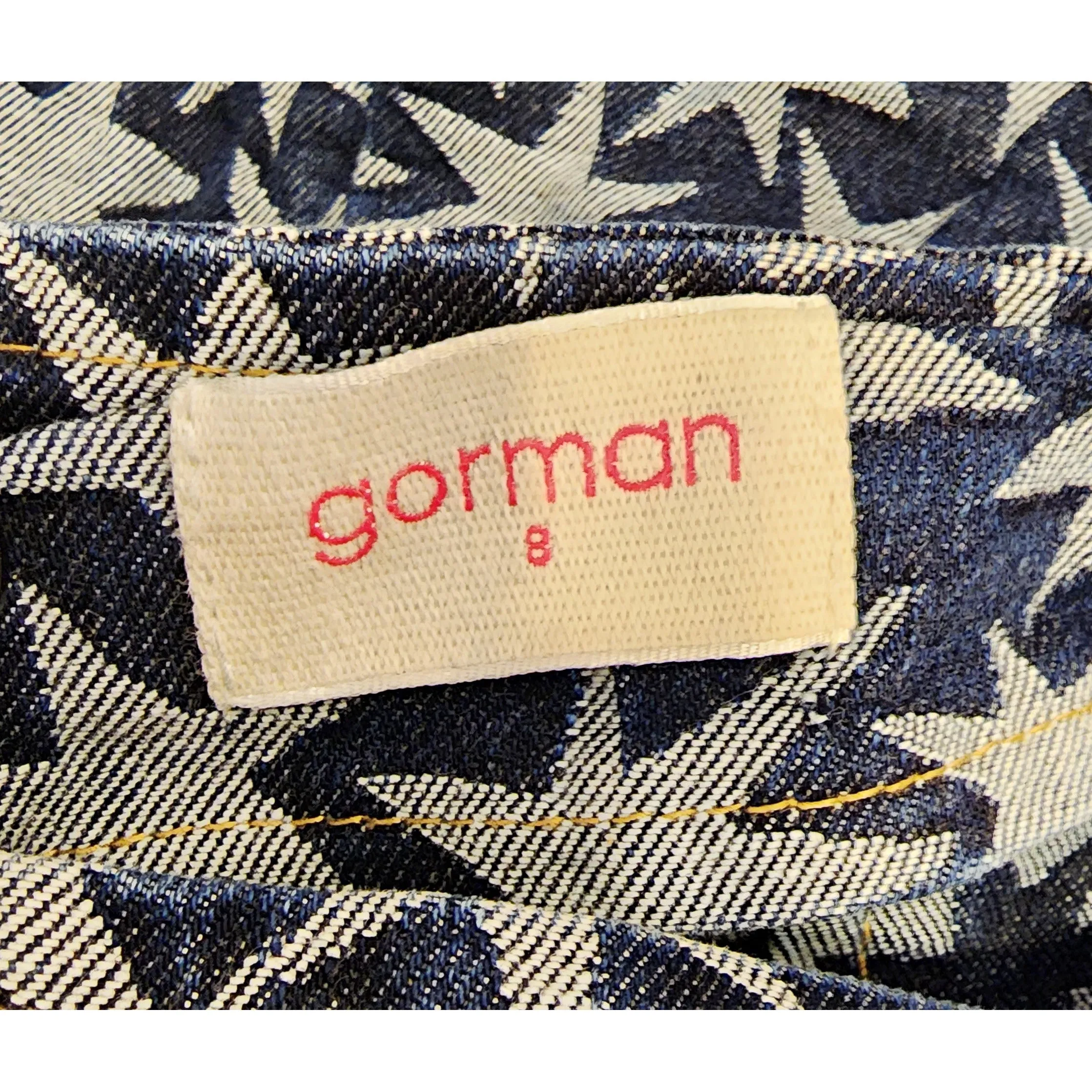 Gorman denim skirt with lighter denim stars size 8, best fits size 6