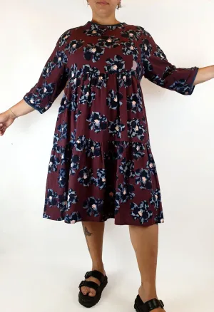 Gorman red flower 3/4 sleeve cotton dress size 14
