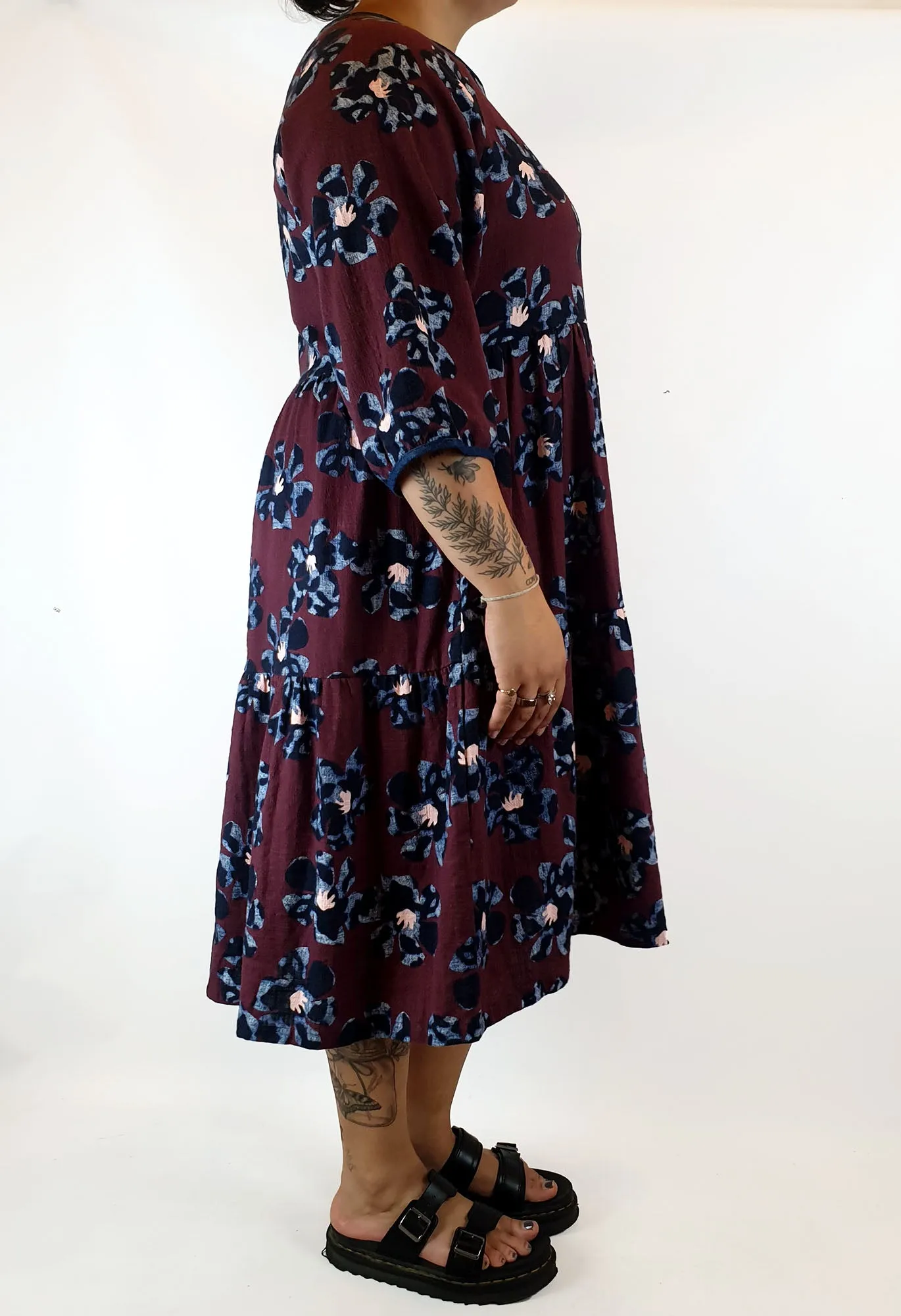 Gorman red flower 3/4 sleeve cotton dress size 14
