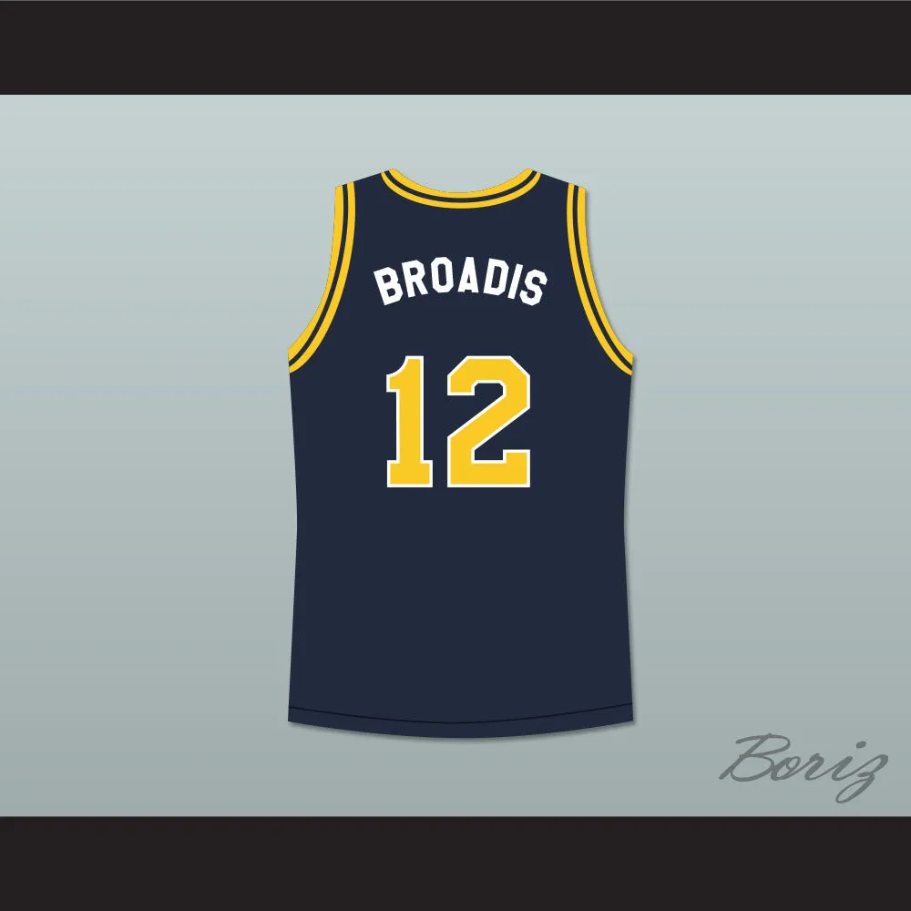 Hang Time Teddy Broadis 12 Deering Tornados High School Basketball Jersey