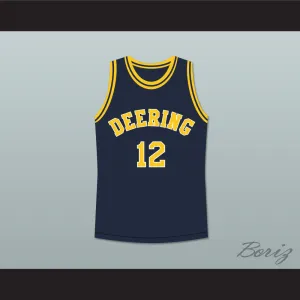 Hang Time Teddy Broadis 12 Deering Tornados High School Basketball Jersey