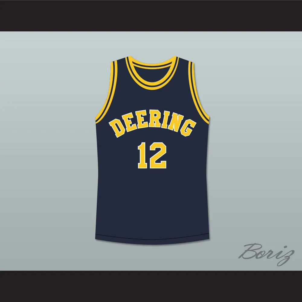 Hang Time Teddy Broadis 12 Deering Tornados High School Basketball Jersey