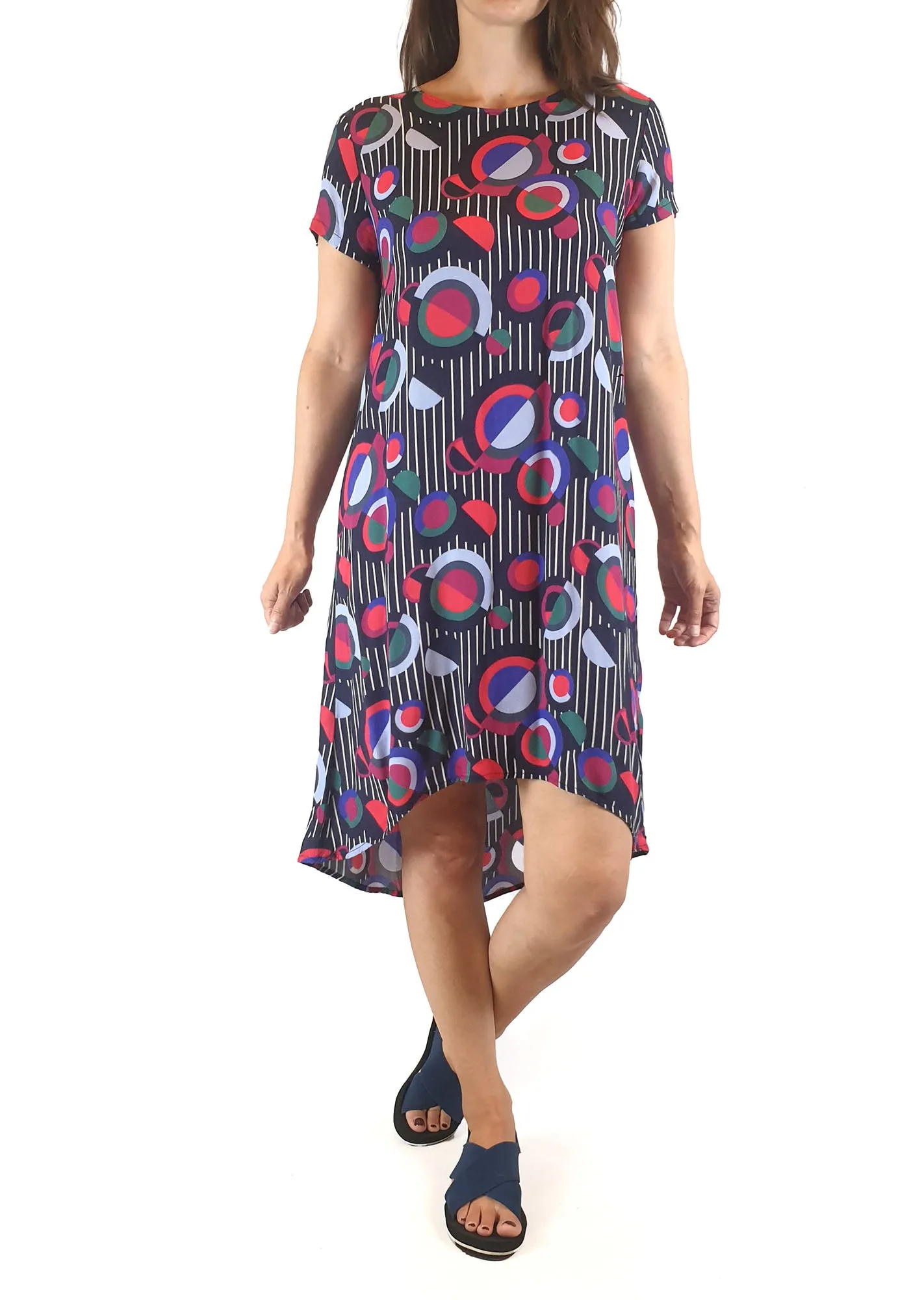 Harvest Lane pretty and unique rayon tee shirt style dress size 8