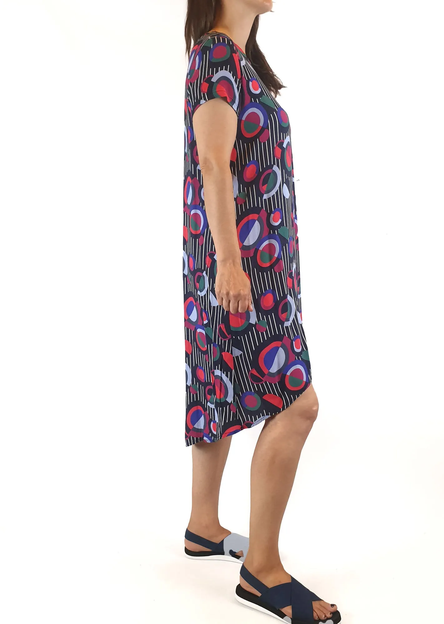 Harvest Lane pretty and unique rayon tee shirt style dress size 8
