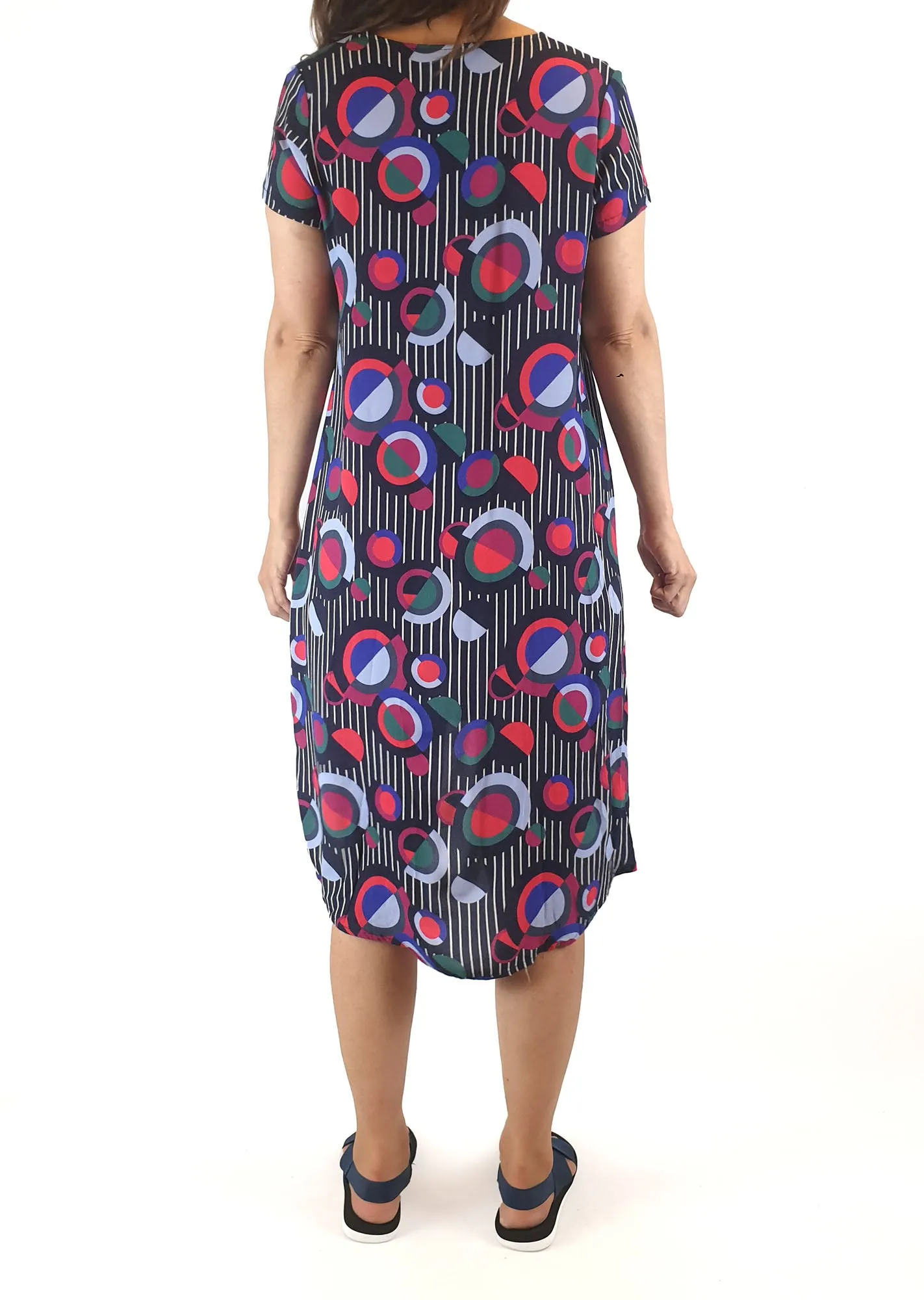 Harvest Lane pretty and unique rayon tee shirt style dress size 8