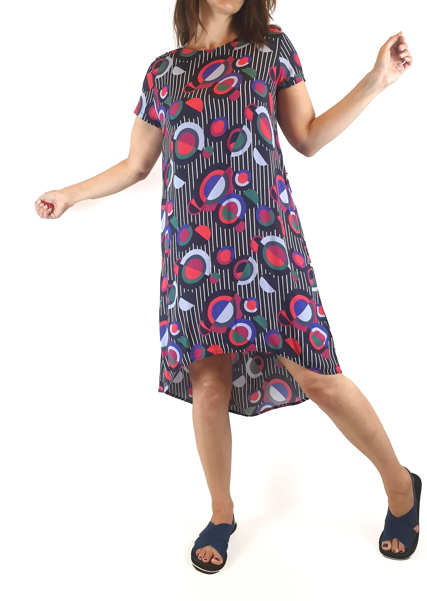 Harvest Lane pretty and unique rayon tee shirt style dress size 8