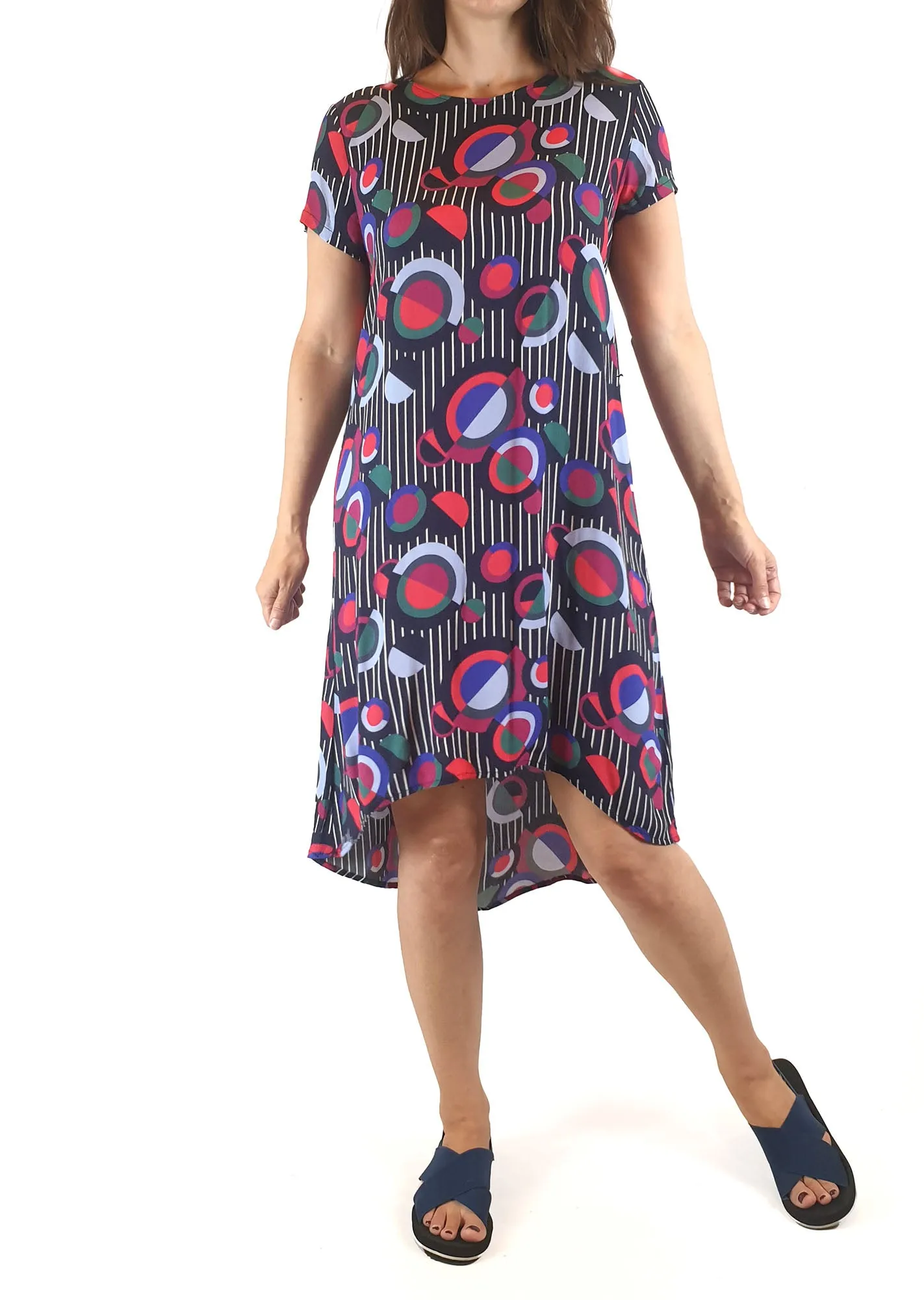 Harvest Lane pretty and unique rayon tee shirt style dress size 8