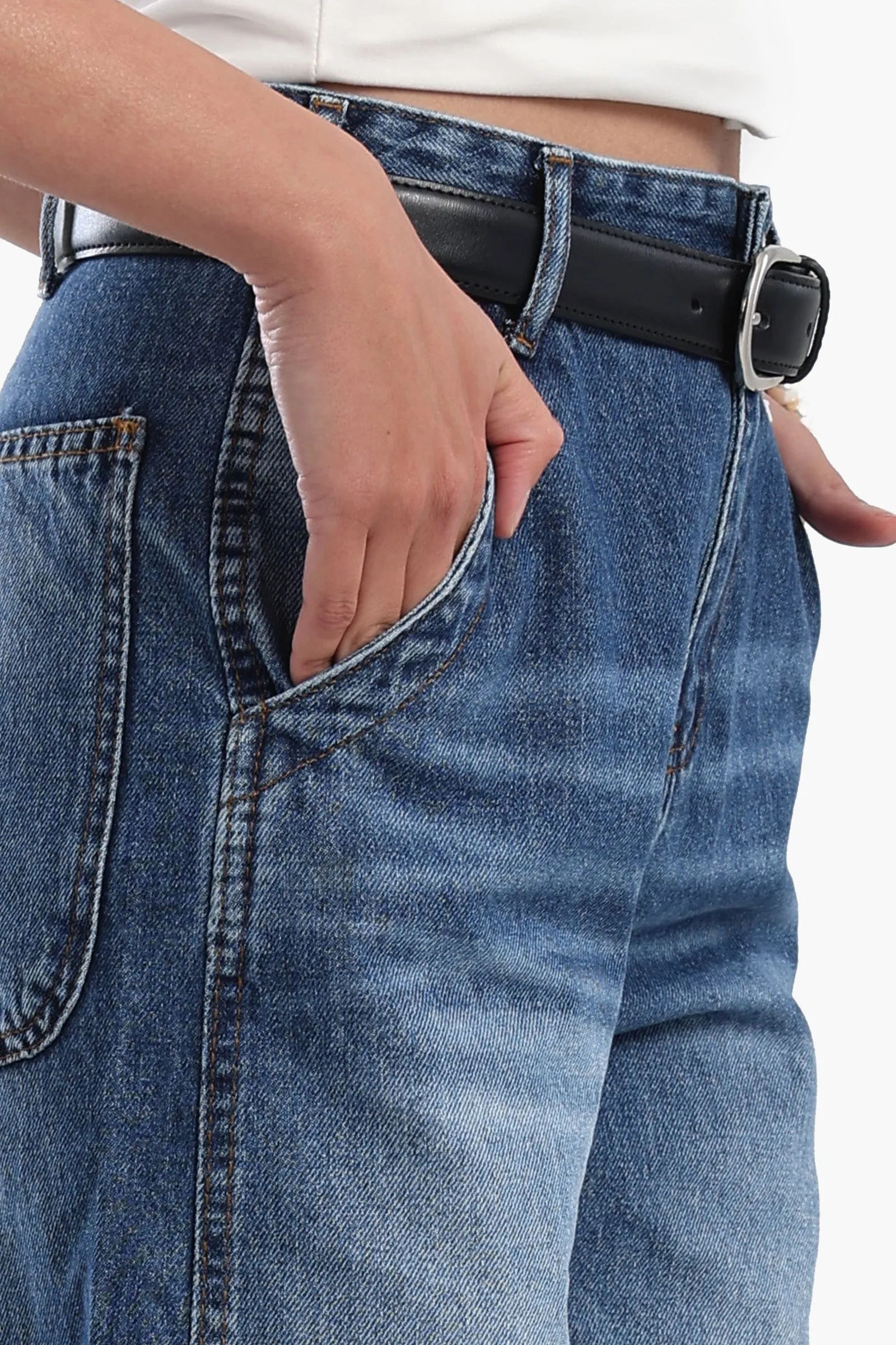 High Waist Washed Jeans
