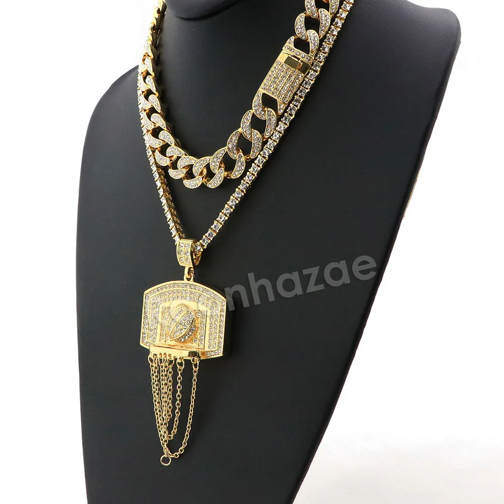 Hip Hop Quavo Basketball Miami Cuban Choker Chain Tennis Necklace L50