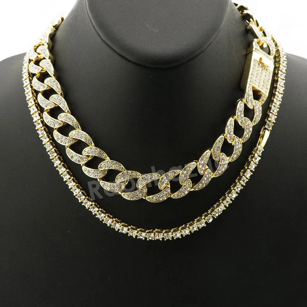 Hip Hop Quavo Basketball Miami Cuban Choker Chain Tennis Necklace L50
