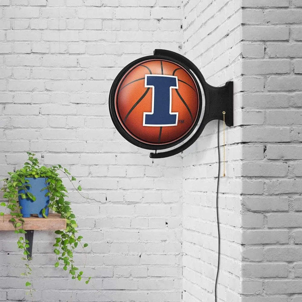 Illinois Fighting Illini: Basketball - Original Round Rotating Lighted Wall Sign