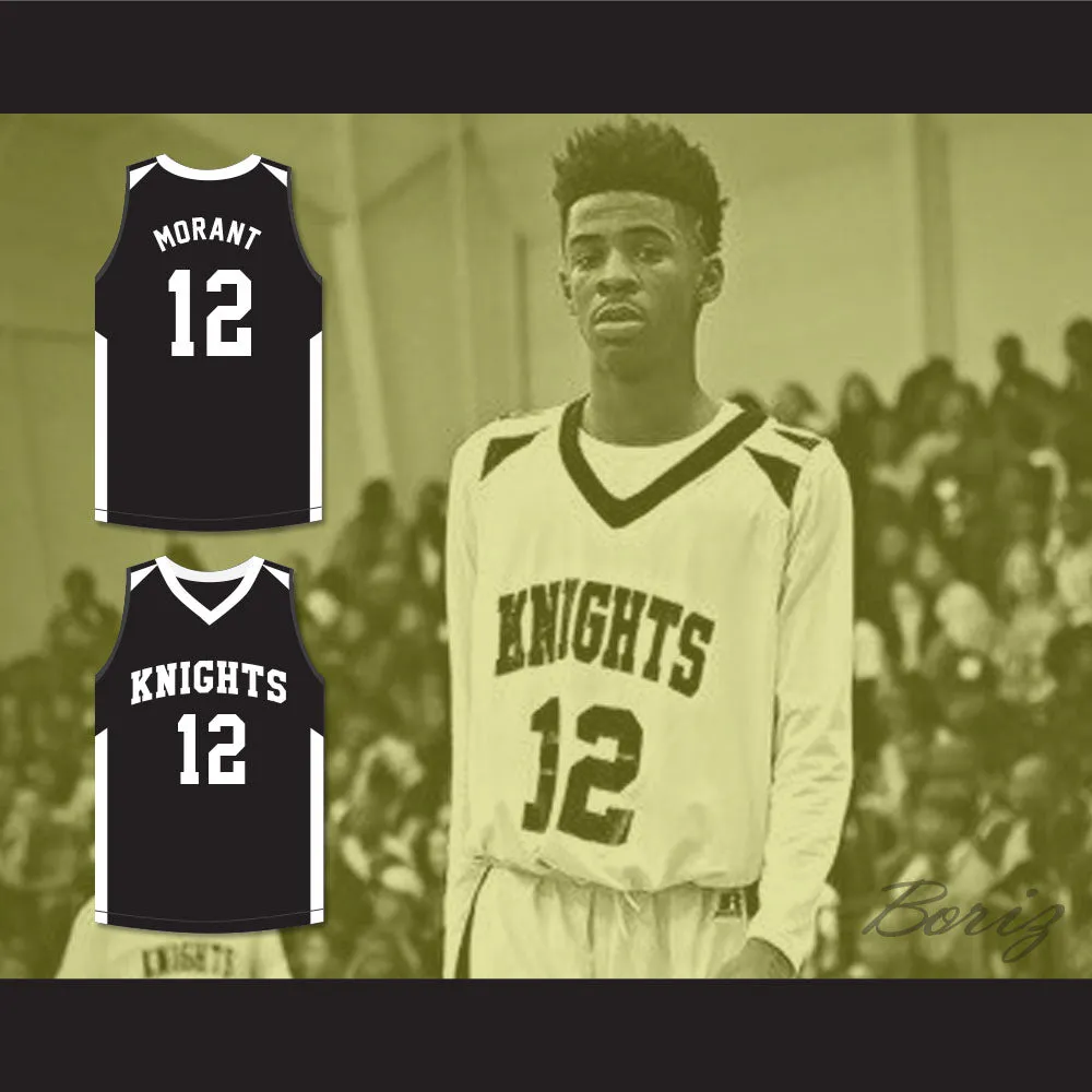 Ja Morant 12 Crestwood High School Knights Black Basketball Jersey 2
