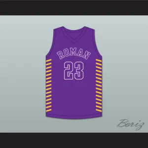 Jalen Duren 23 Roman Catholic High School Cahillites Purple Basketball Jersey 2