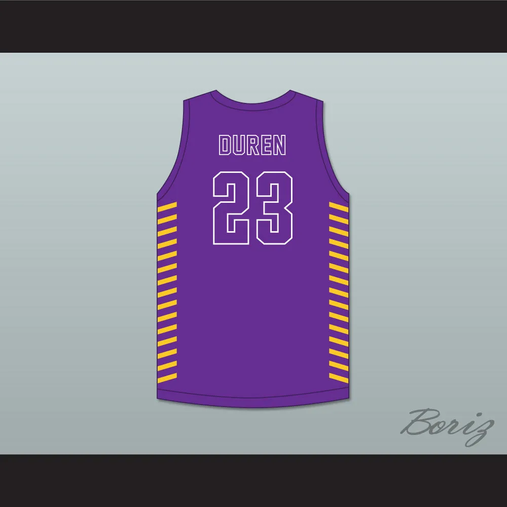 Jalen Duren 23 Roman Catholic High School Cahillites Purple Basketball Jersey 2