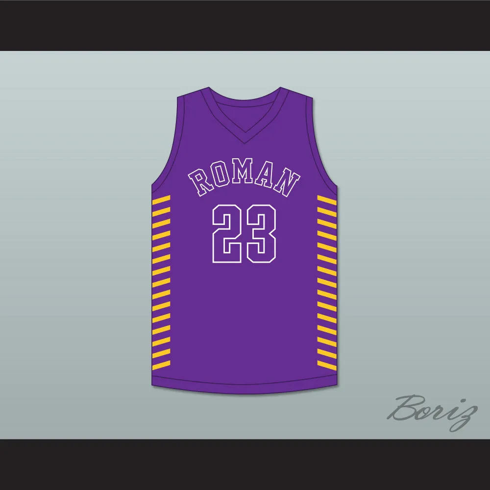 Jalen Duren 23 Roman Catholic High School Cahillites Purple Basketball Jersey 2