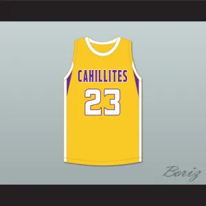 Jalen Duren 23 Roman Catholic High School Cahillites Yellow Gold Basketball Jersey 1