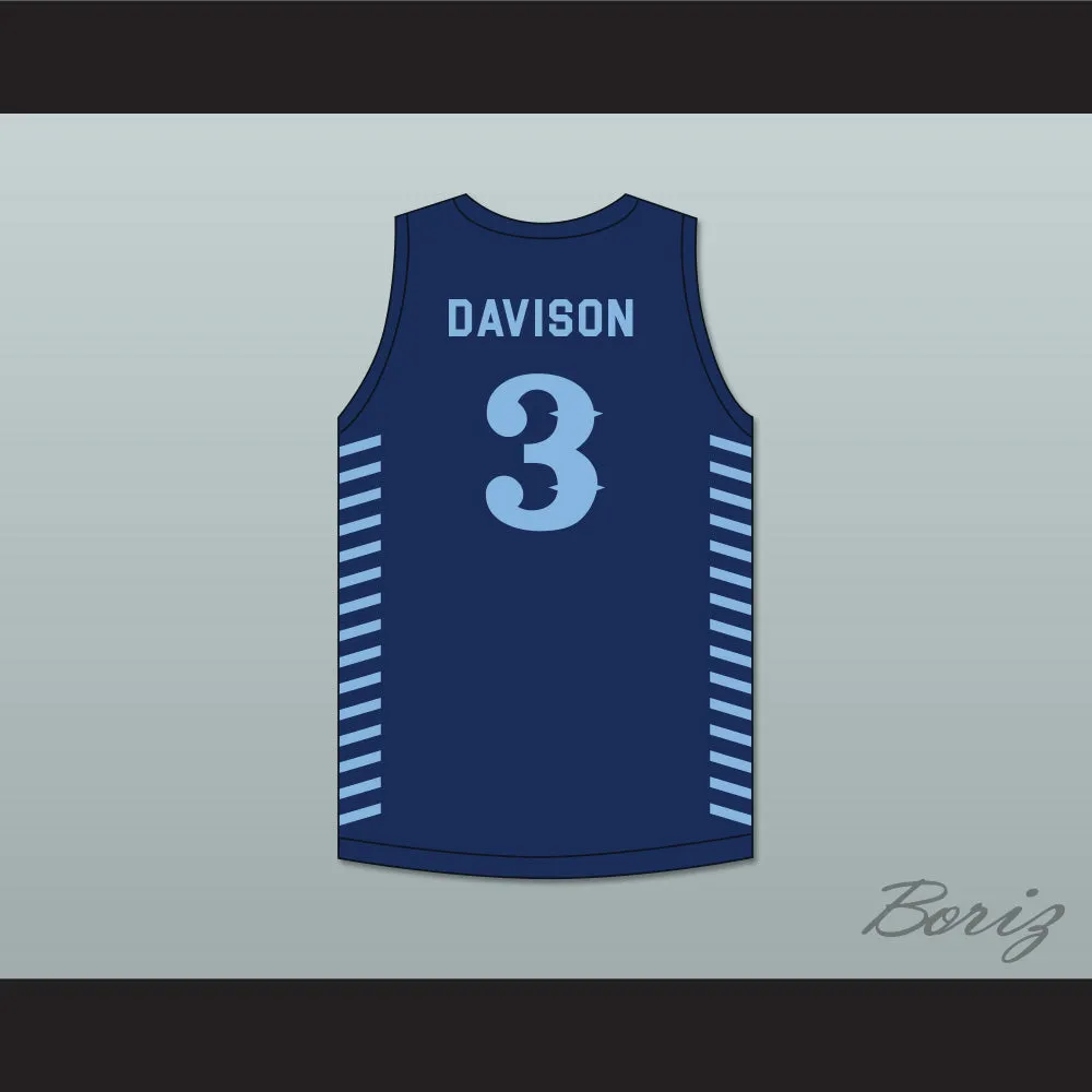 JD Davison 3 Calhoun High School Tigers Navy Blue Basketball Jersey 2