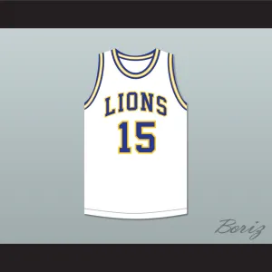 Jeff Hornacek 15 Lyons Township High School Lions White Basketball Jersey 2