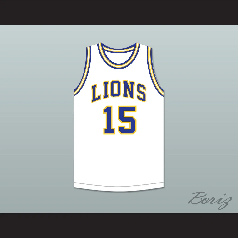 Jeff Hornacek 15 Lyons Township High School Lions White Basketball Jersey 2