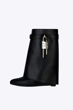 Juliet - Sleek Metallic Zipper Woman's Mid Calf Boots