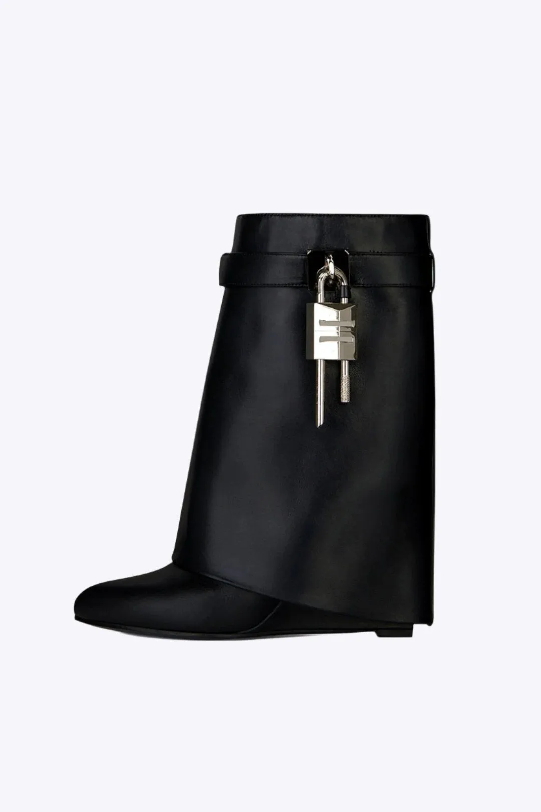 Juliet - Sleek Metallic Zipper Woman's Mid Calf Boots