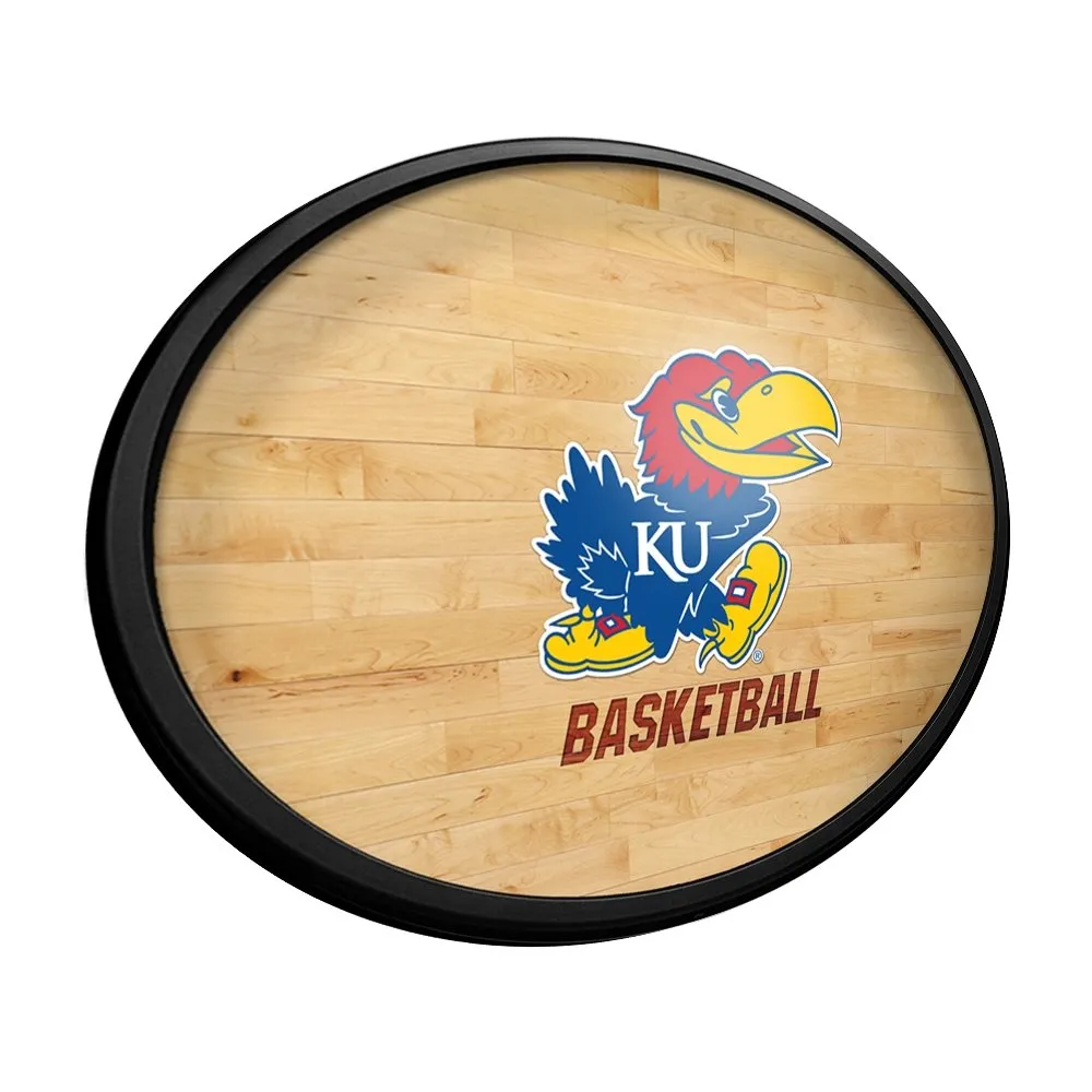 Kansas Jayhawks: Hardwood - Oval Slimline Lighted Wall Sign