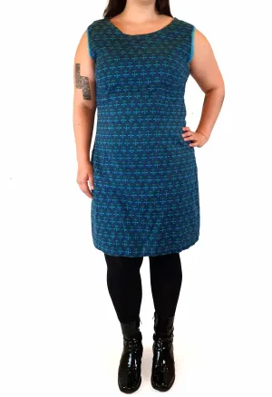 Karma East blue print sleeveless dress size XXL (small fit, best fits size 14-16)