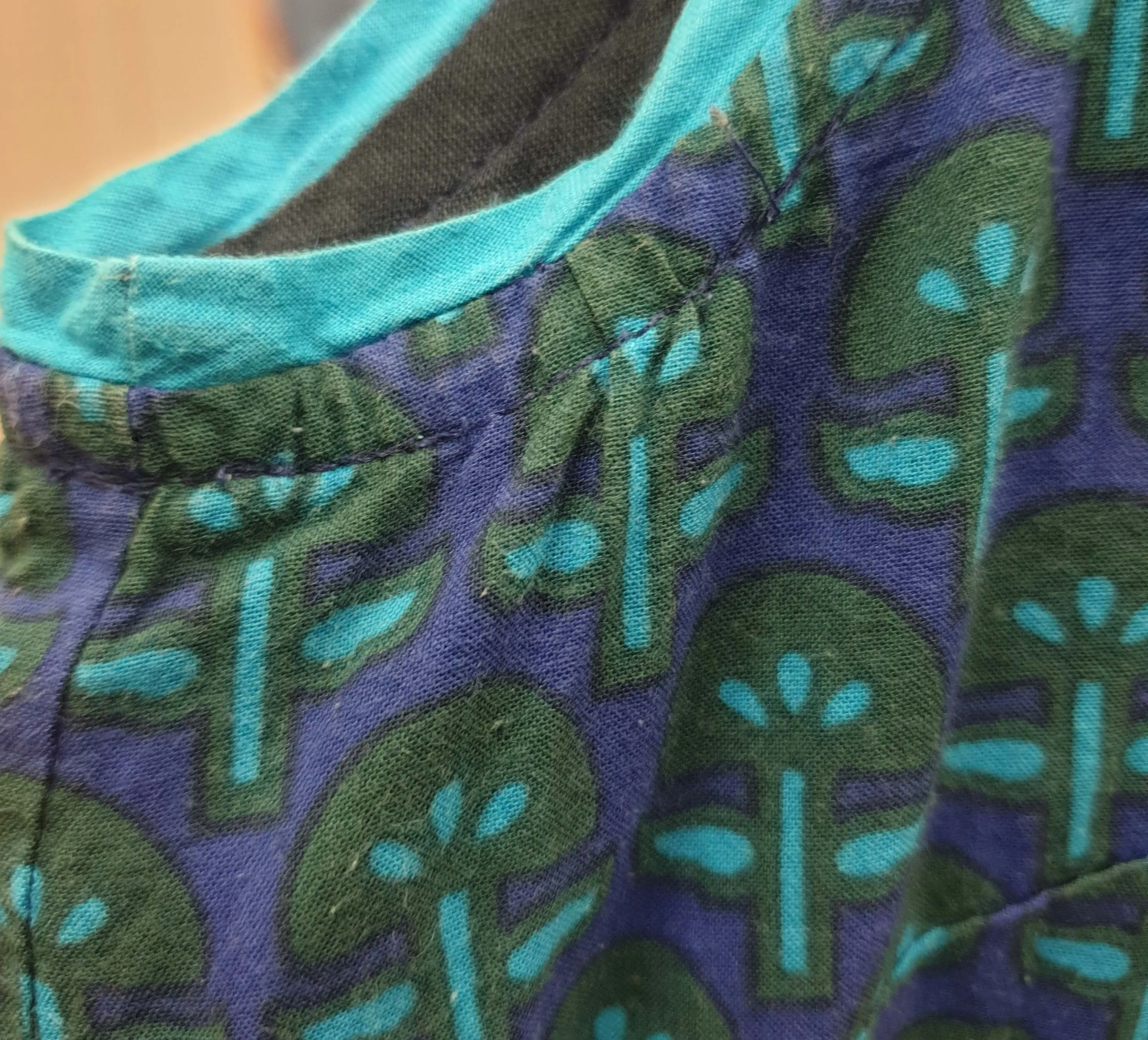 Karma East blue print sleeveless dress size XXL (small fit, best fits size 14-16)