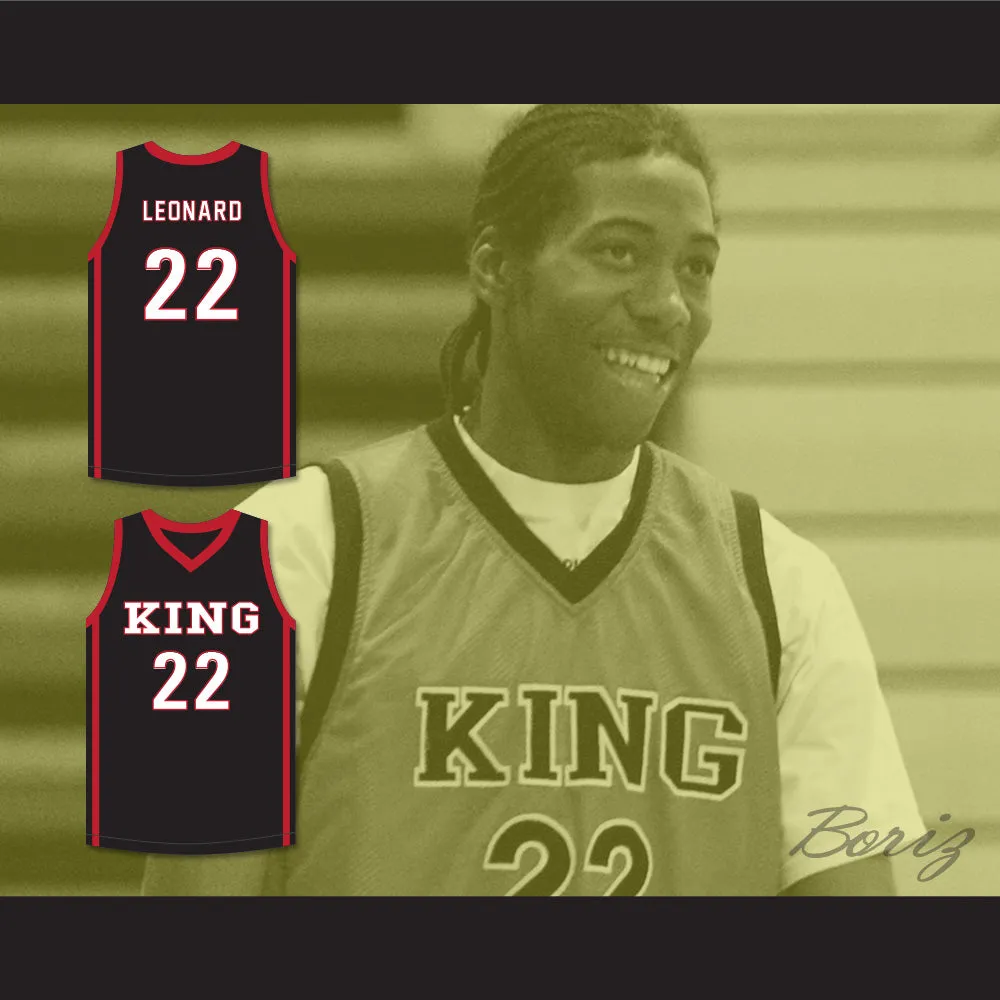 Kawhi Leonard 22 Martin Luther King High School Wolves Black Basketball Jersey 6