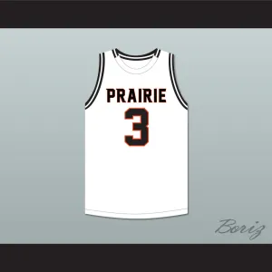 Keegan Murray 3 Prairie High School Hawks White Basketball Jersey 1