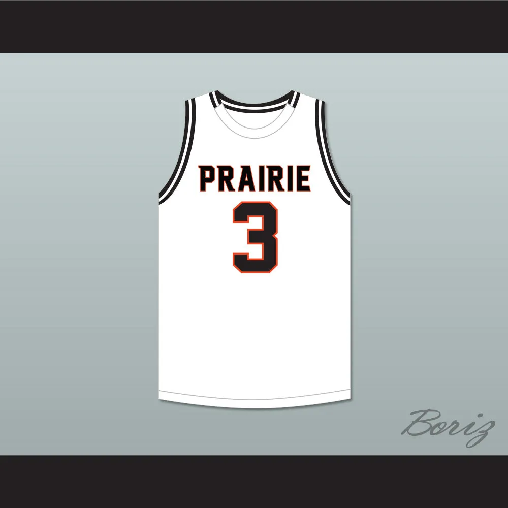 Keegan Murray 3 Prairie High School Hawks White Basketball Jersey 1