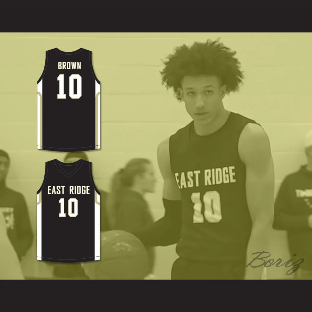 Kendall Brown 10 East Ridge High School Raptors Black Basketball Jersey 2
