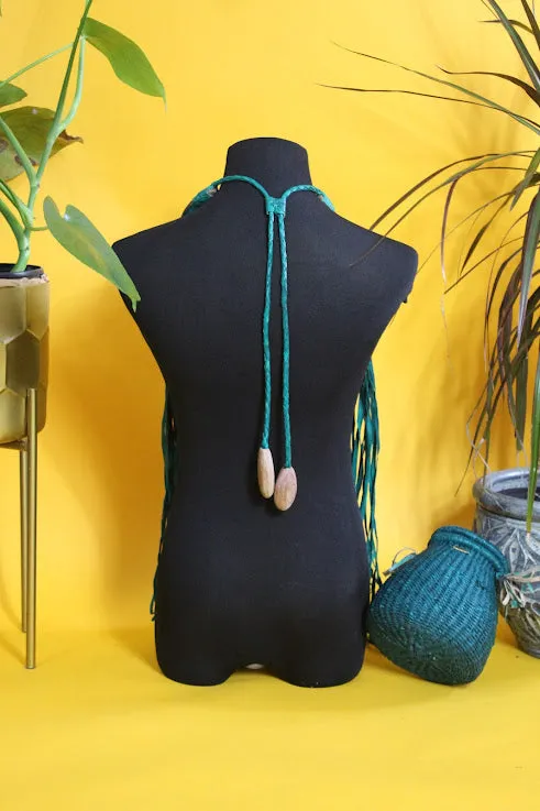 Kendara Fringe Leather and Wood Bib