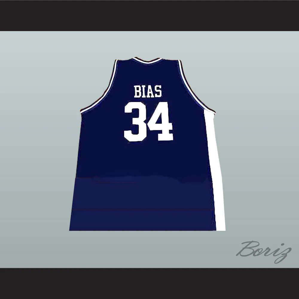 Len Bias 34 Northwestern Wildcats High School Navy Blue Basketball Jersey
