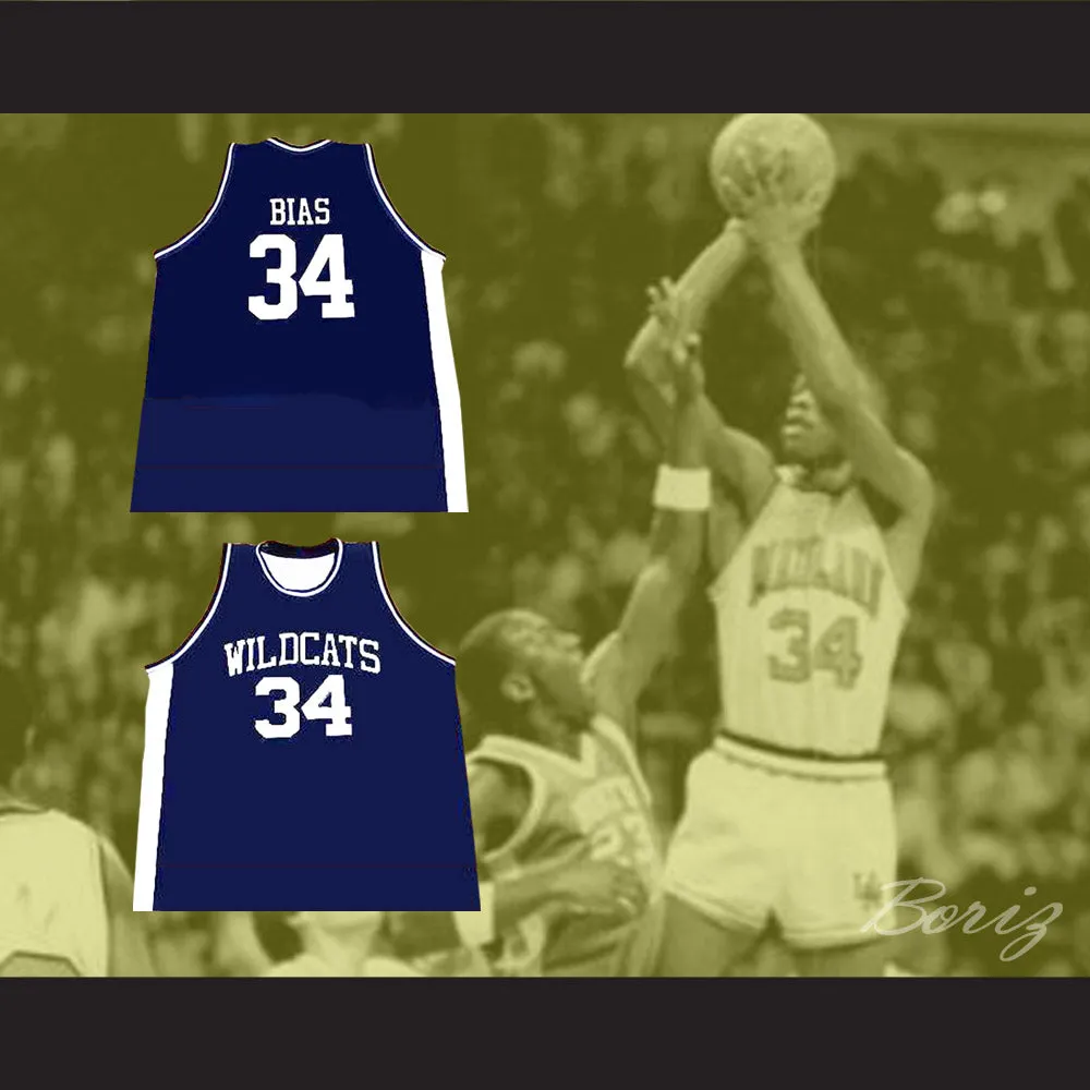 Len Bias 34 Northwestern Wildcats High School Navy Blue Basketball Jersey