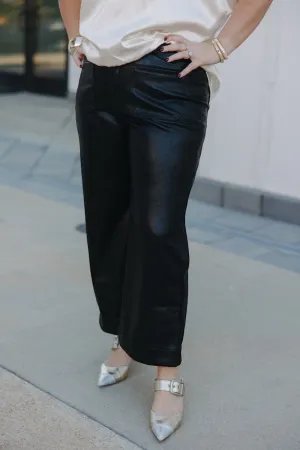 Lennon Black Wide Leg Leather Pants (XS-3XL)