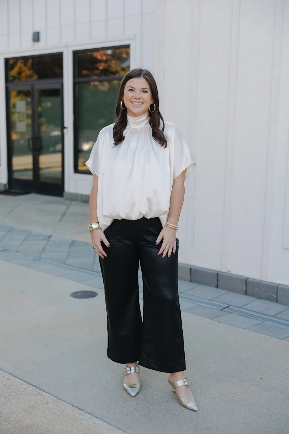 Lennon Black Wide Leg Leather Pants (XS-3XL)