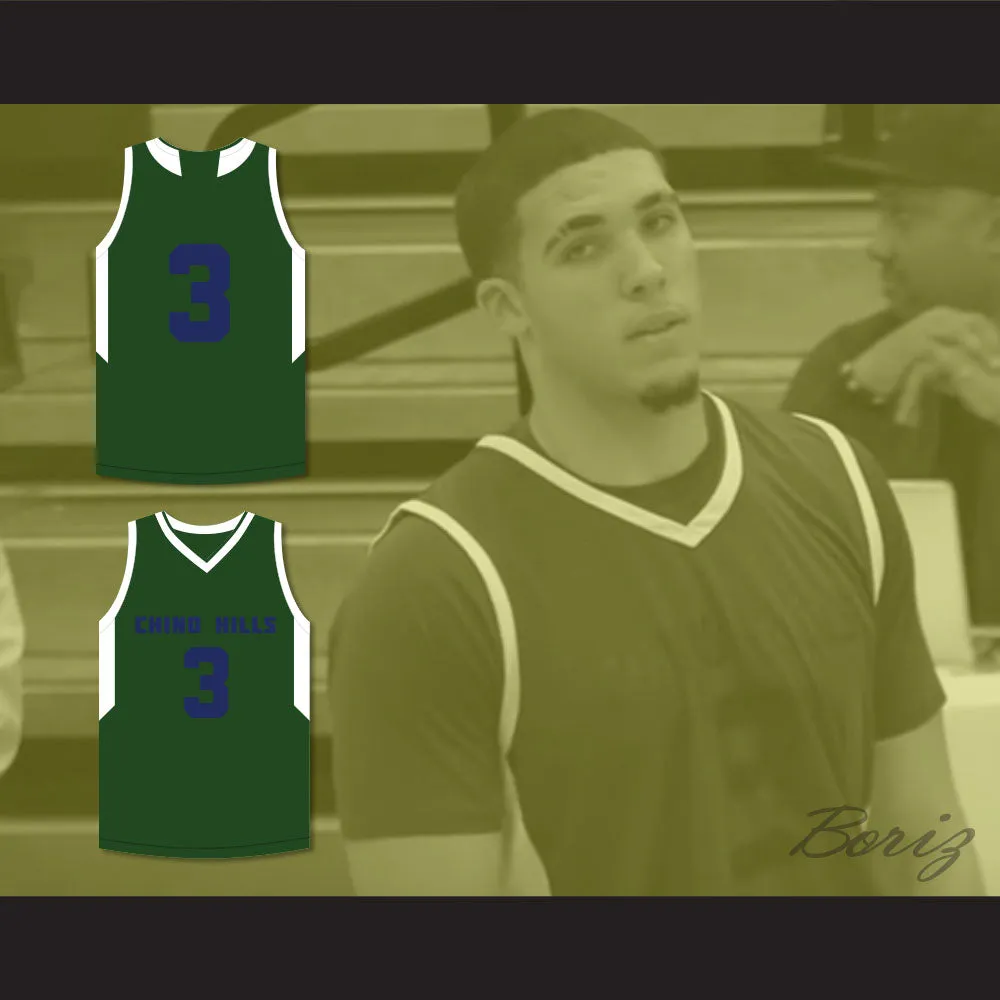 LiAngelo Ball 3 Chino Hills High School Huskies Green Basketball Jersey