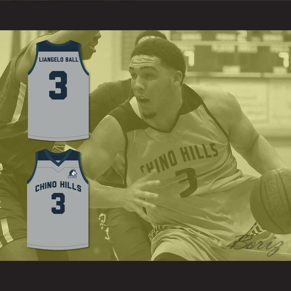 LiAngelo Ball 3 Chino Hills Huskies Gray Basketball Jersey with Patch