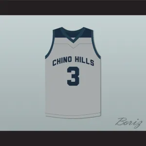 LiAngelo Ball 3 Chino Hills Huskies Gray Basketball Jersey