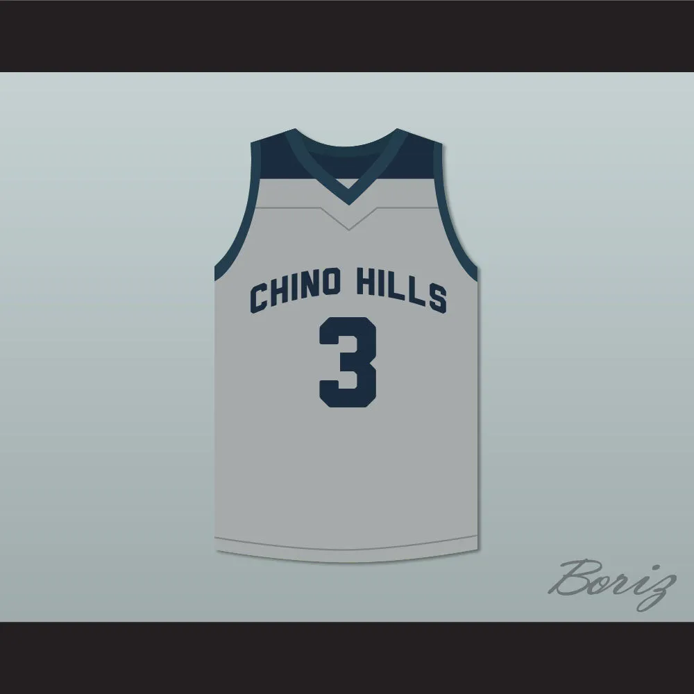 LiAngelo Ball 3 Chino Hills Huskies Gray Basketball Jersey